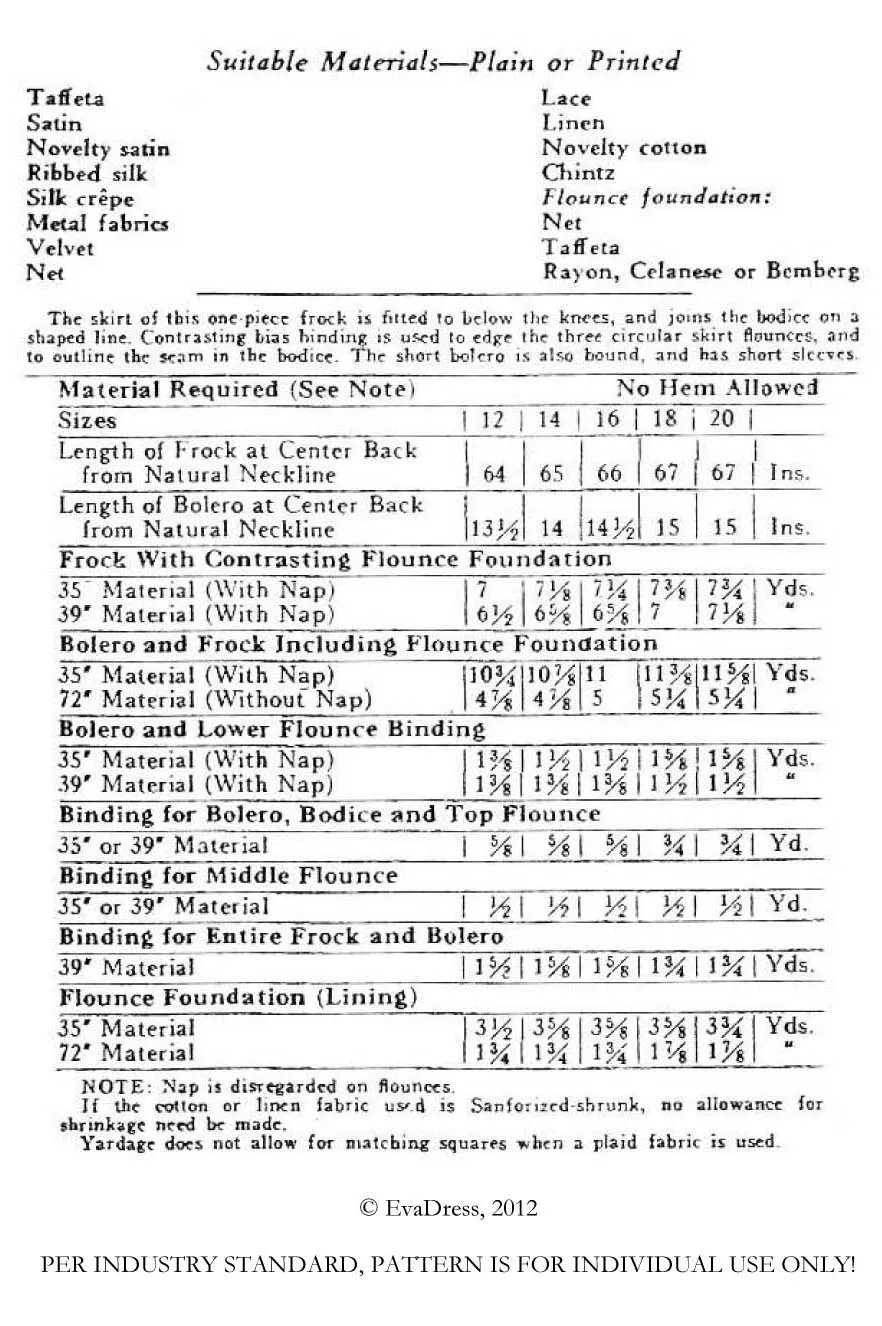1935 Evening Gown & Bolero E30-467