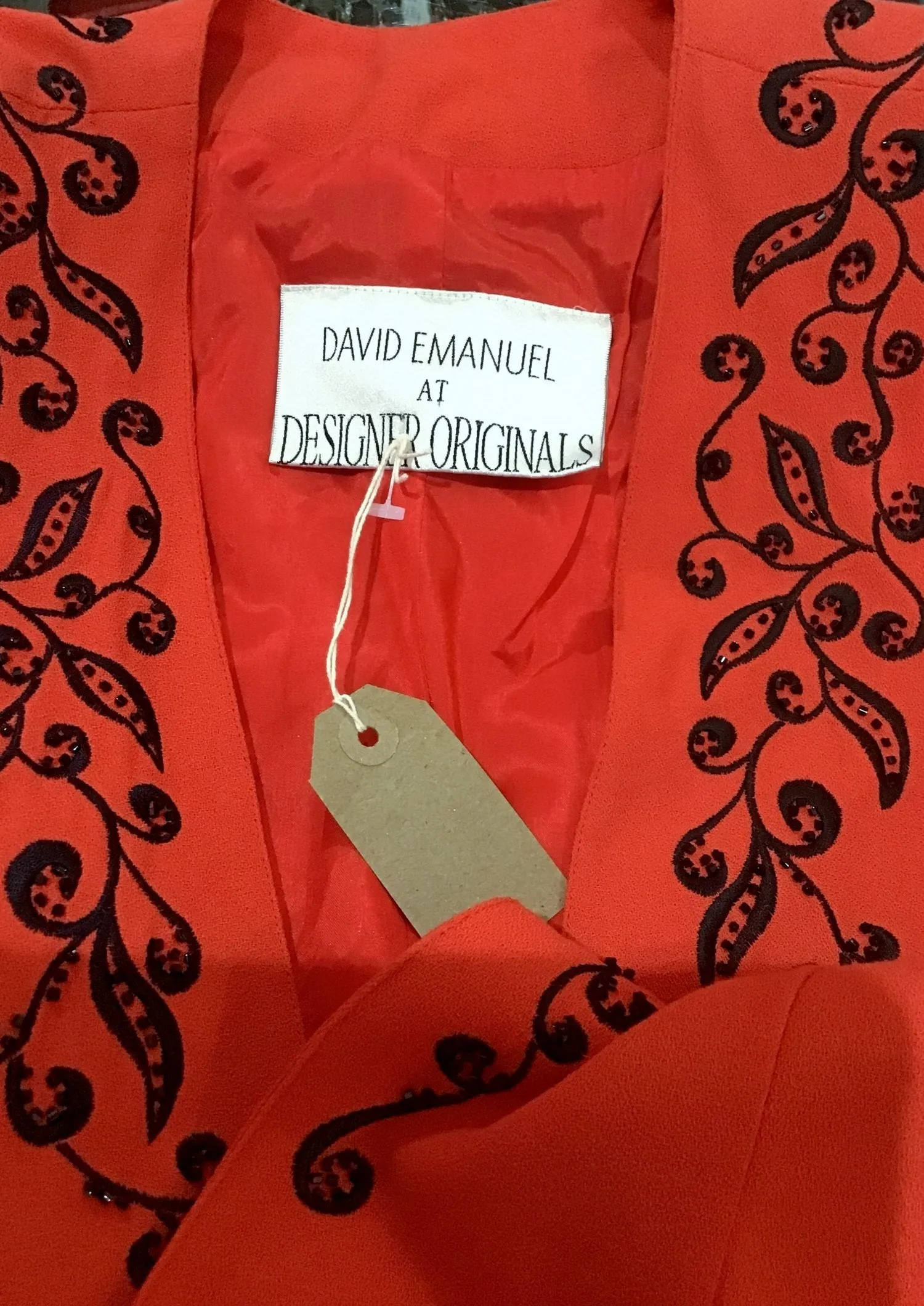 1980s Red Embellished David Emanuel Blazer Jacket • Diana