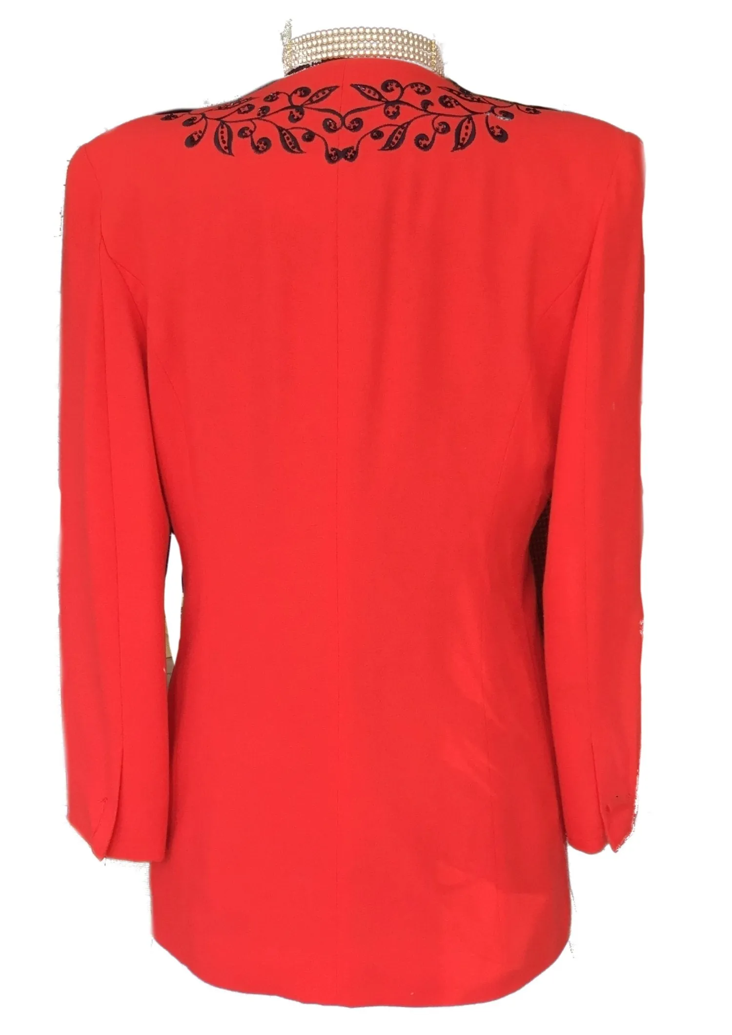 1980s Red Embellished David Emanuel Blazer Jacket • Diana