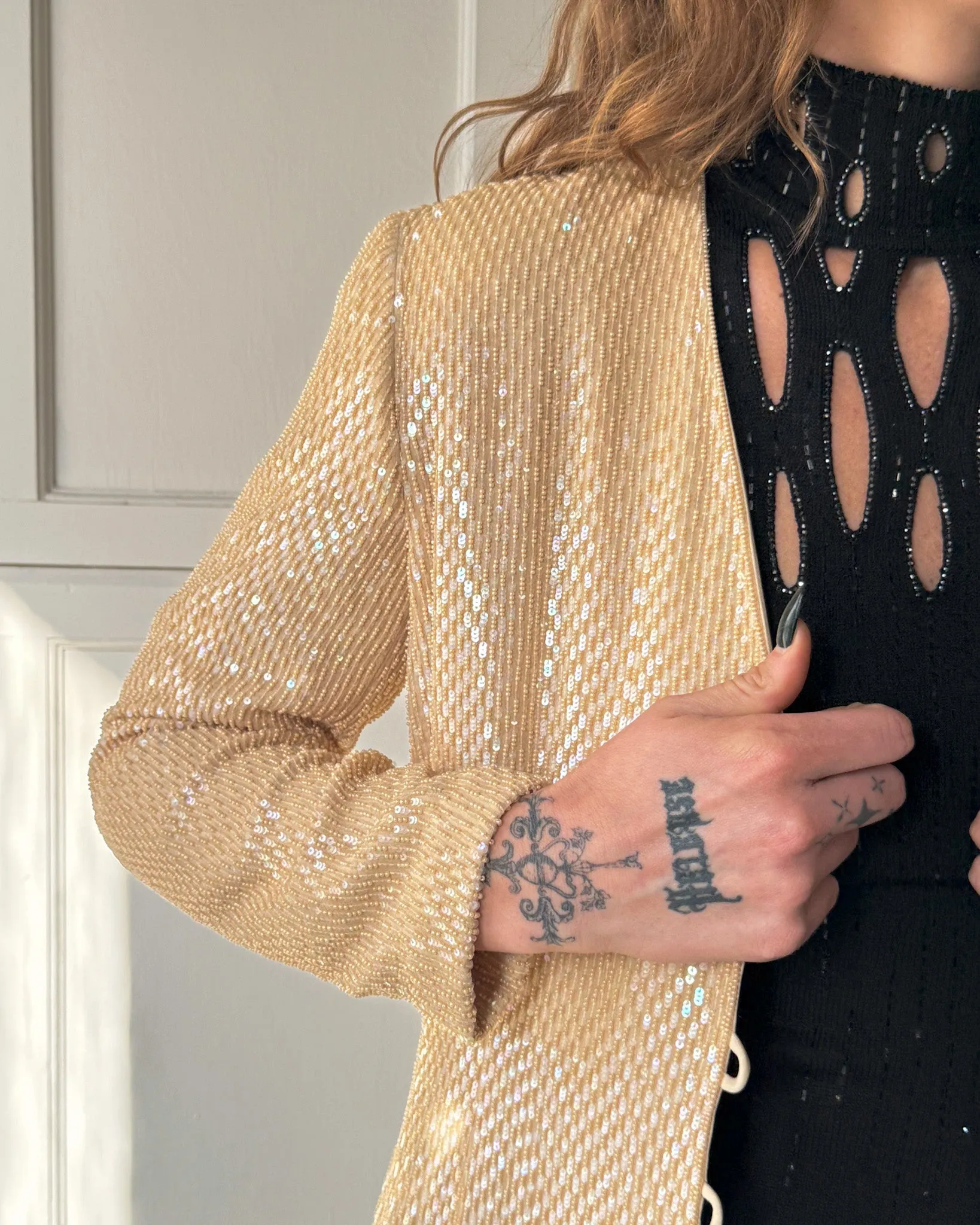 90s Escada Heavily Beaded Jacket | M