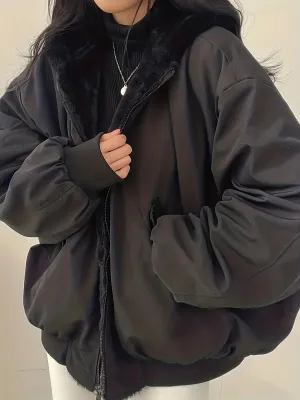 Abigail  Reversible Faux Fur Hooded Jacket