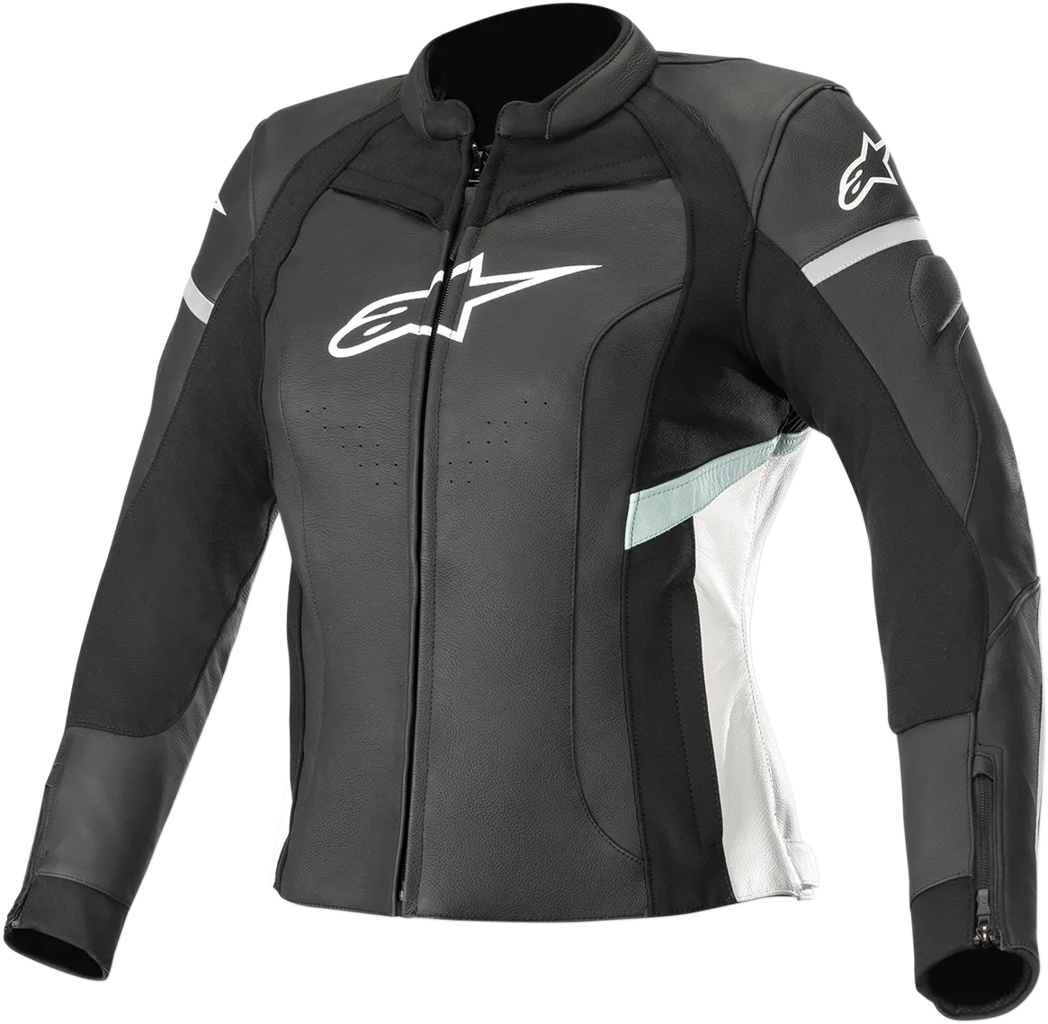 ALPINESTARS Stella Kira Leather Jacket - Black/White/Teal - US 8 / EU 44 3112019-1271-44