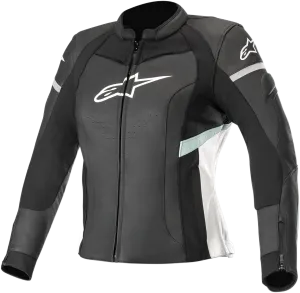 ALPINESTARS Stella Kira Leather Jacket - Black/White/Teal - US 8 / EU 44 3112019-1271-44