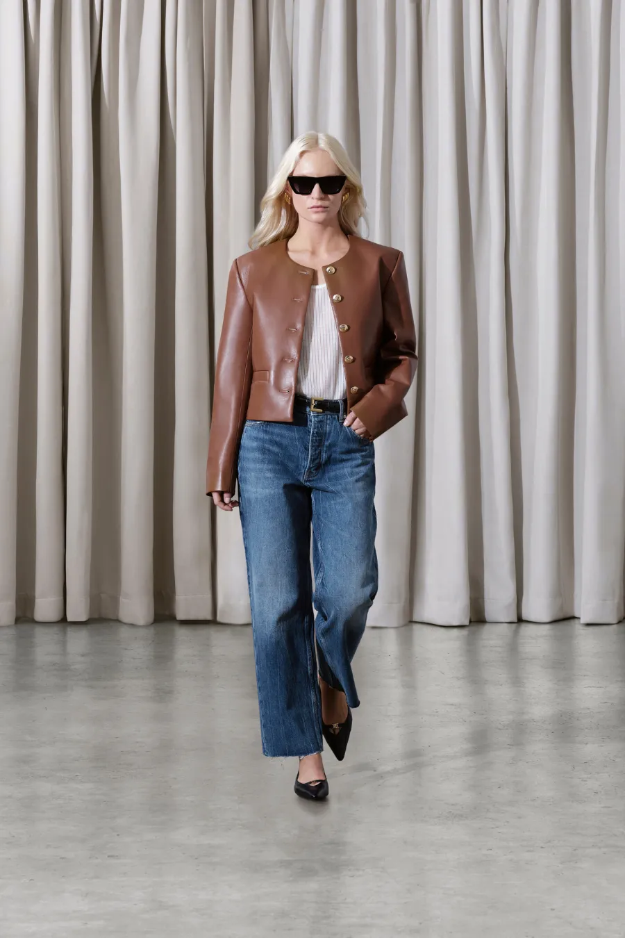 Amber Jacket Cognac Recycled Leather