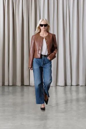 Amber Jacket Cognac Recycled Leather