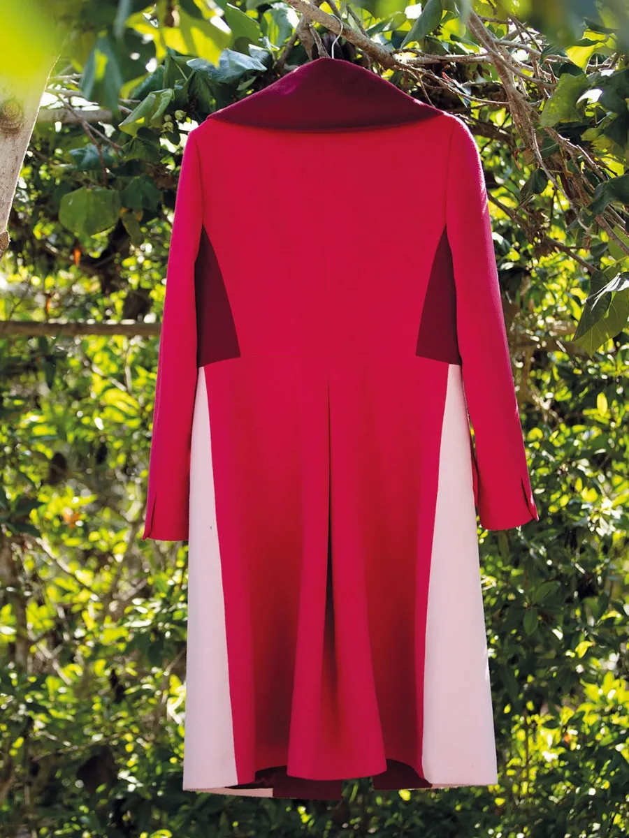 Baby Alpaca Pink Color Block Alice Coat