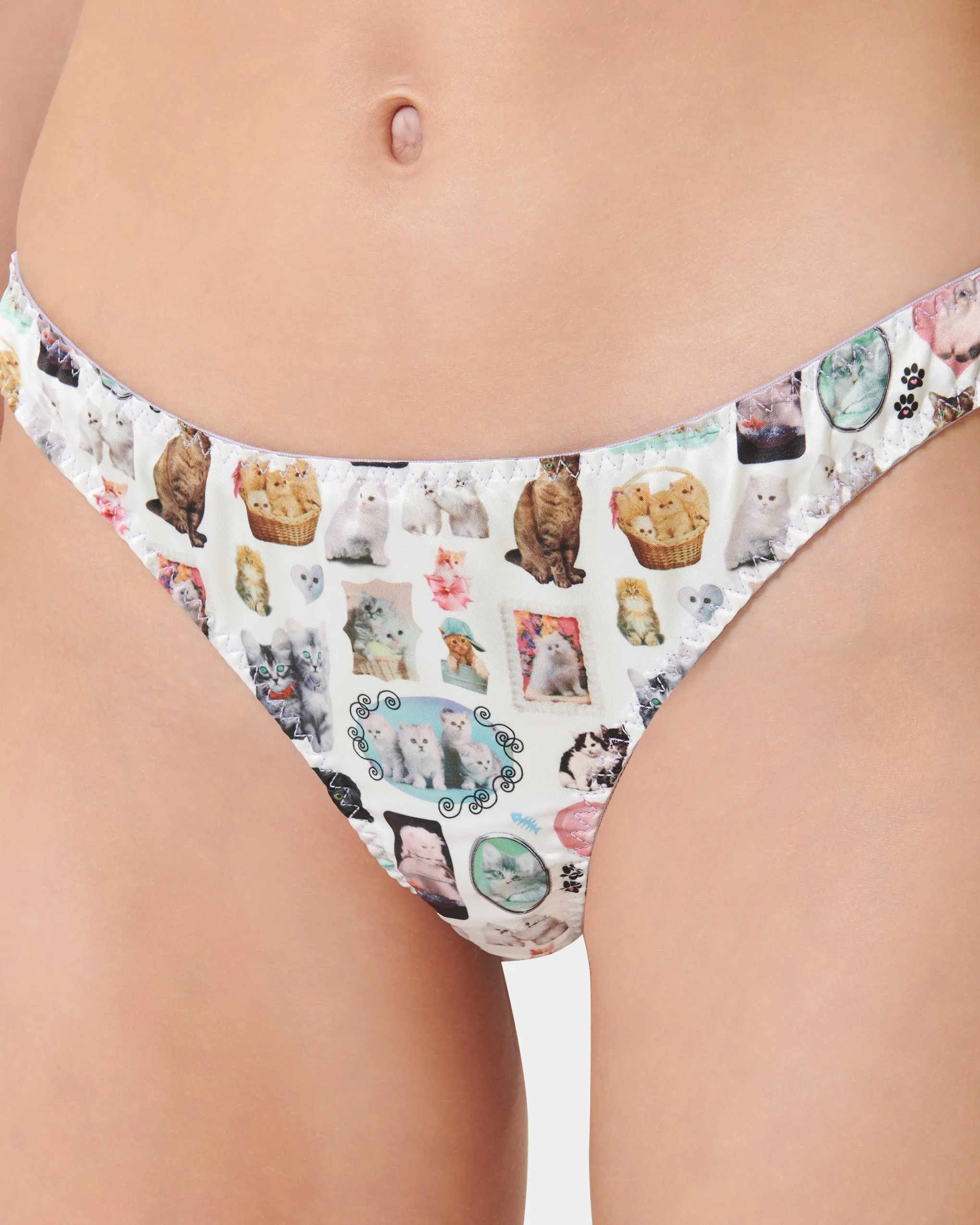 BB x Ashley Williams Kitten Print Luxury Satin Brief