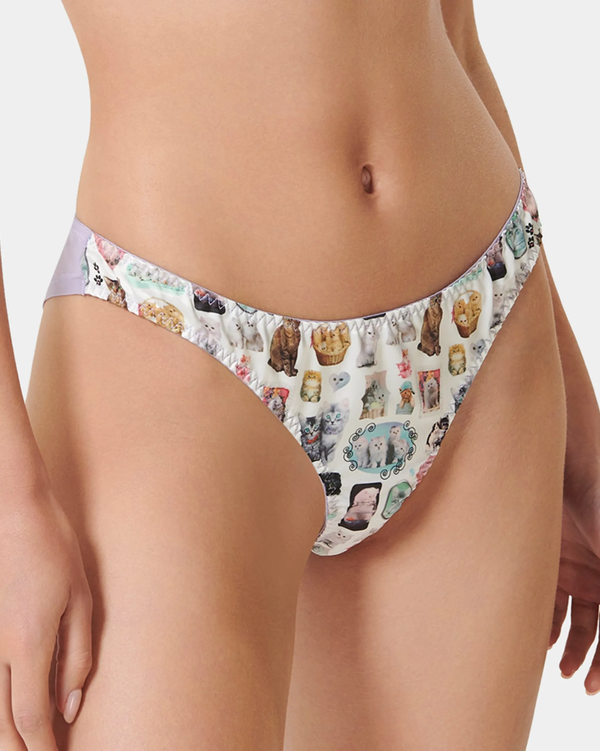 BB x Ashley Williams Kitten Print Luxury Satin Brief