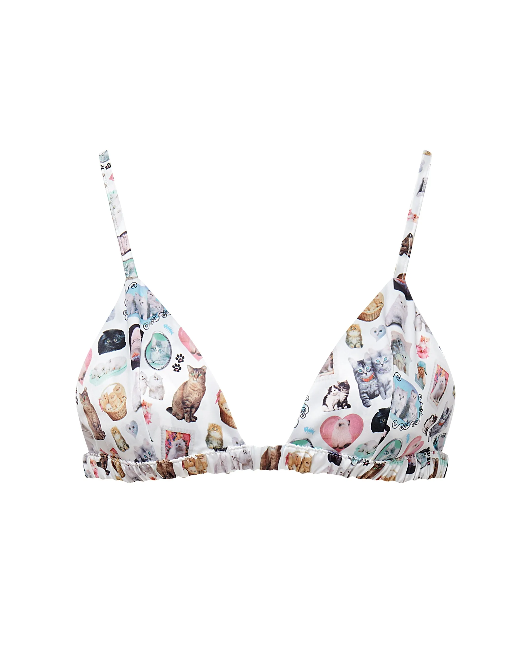BB x Ashley Williams Kitten Print Luxury Satin Soft Bra