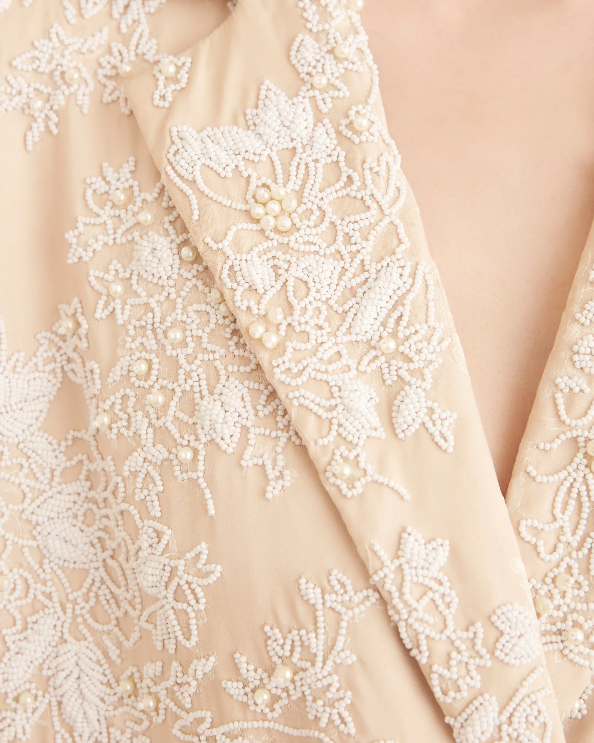 Beaded Perennial Jacquard Coat