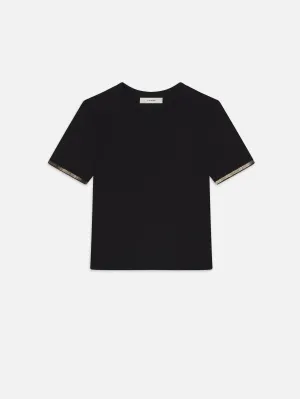Beaded Tee -- Black