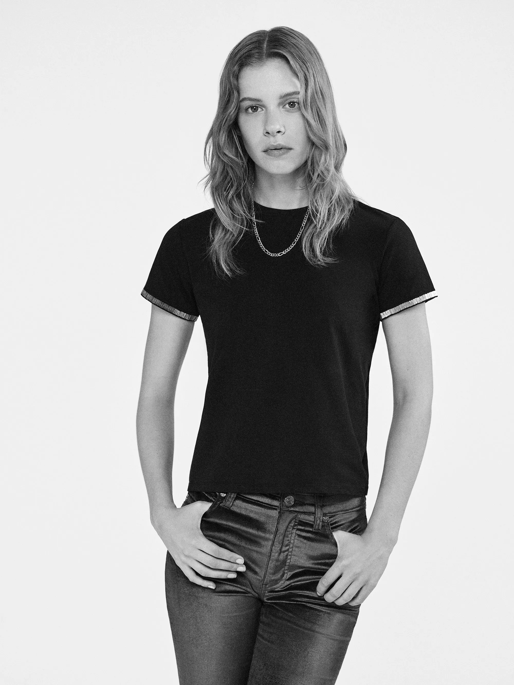 Beaded Tee -- Black