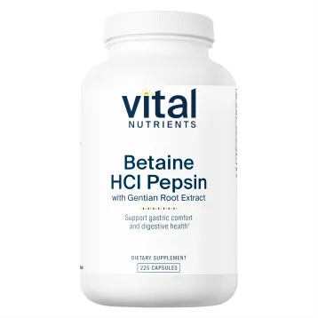 Betaine HCL w/Pepsin & Gentian 225 caps