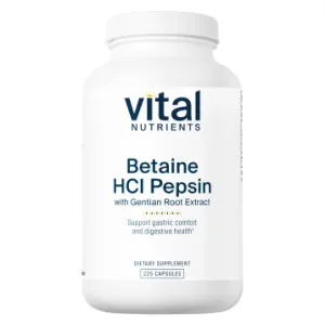 Betaine HCL w/Pepsin & Gentian 225 caps