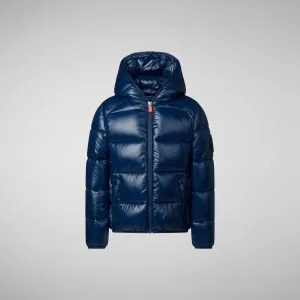 Boys' animal free puffer jacket Artie in ink blue