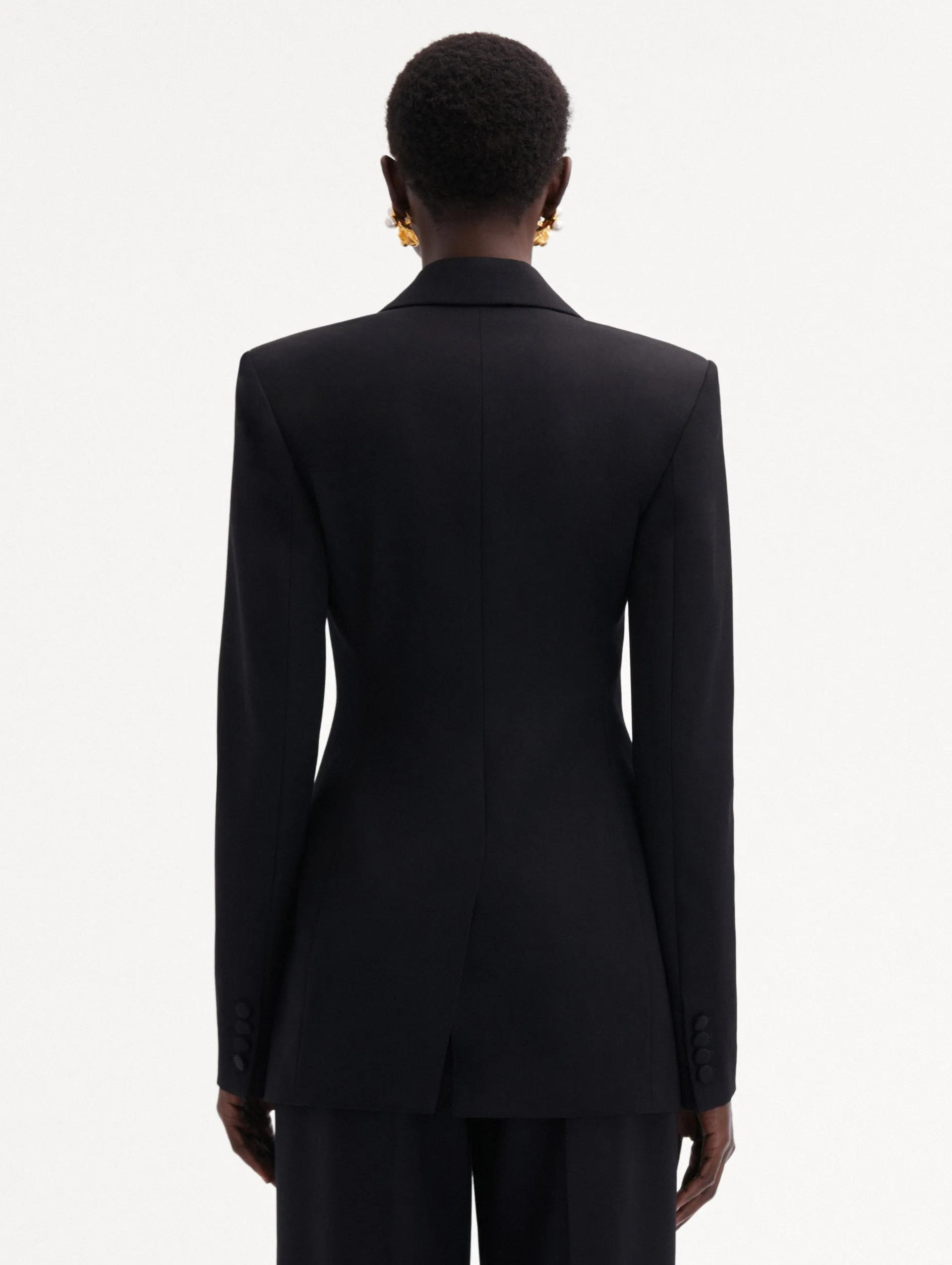Button Detail Single-Breasted Blazer