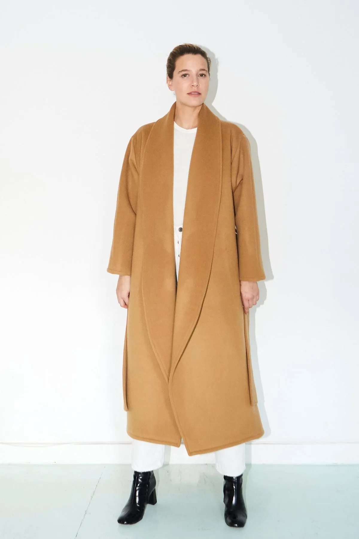 Camel Cashmere Wool Trench Coat
