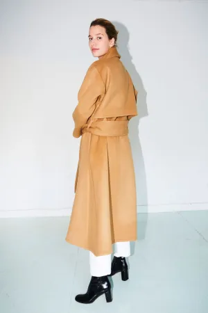 Camel Cashmere Wool Trench Coat