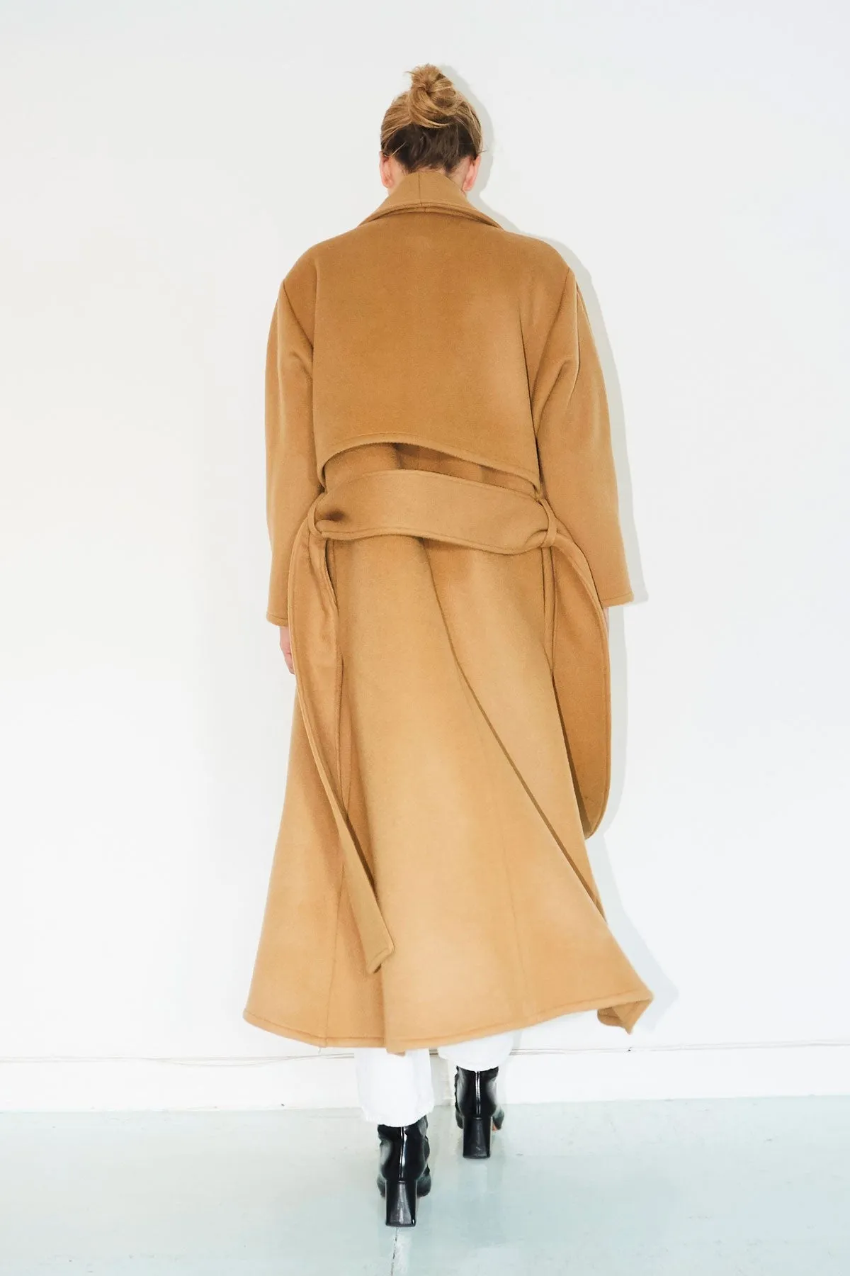 Camel Cashmere Wool Trench Coat