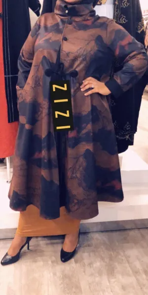 Canab Umbrella Coat - Brown/Red