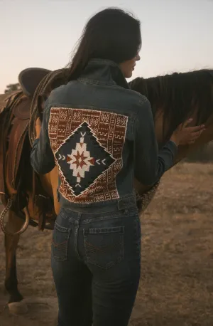 Capri Beaded Back Denim Trucker Jacket