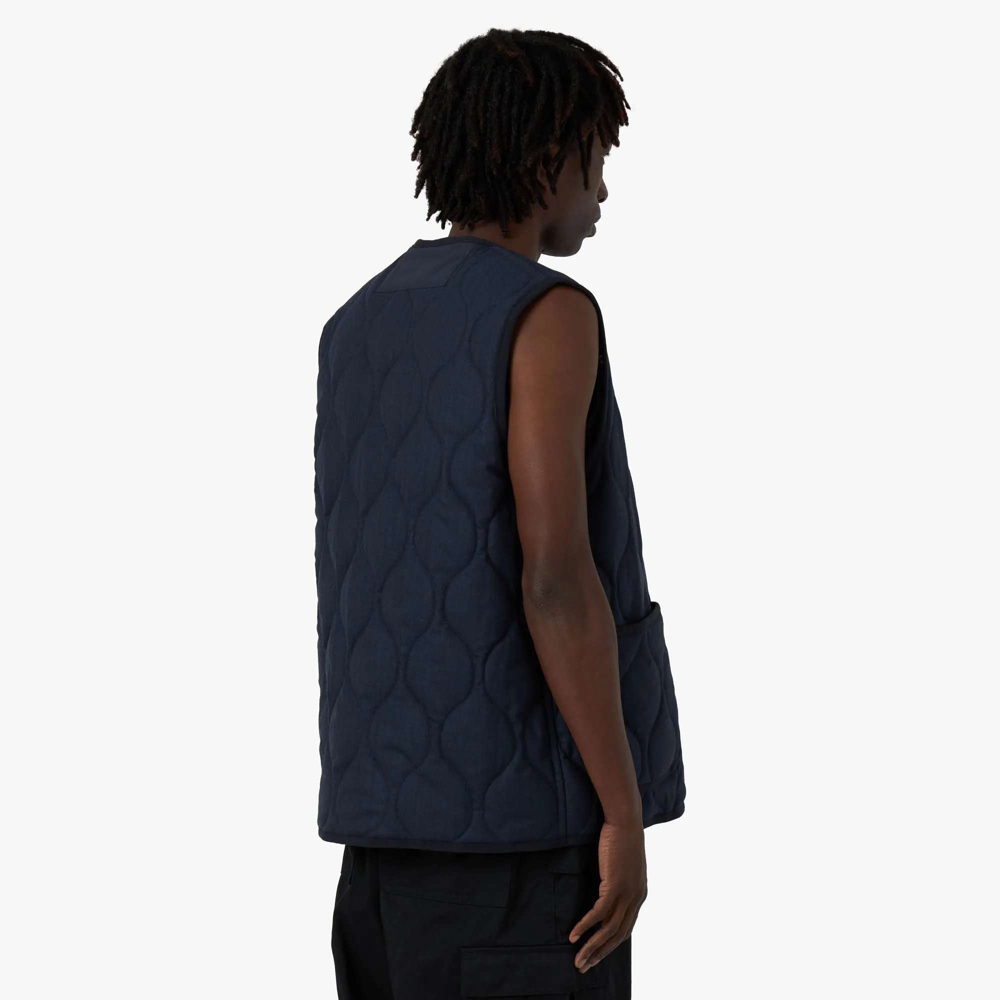 COMME des GARÇONS HOMME Herringbone Quilted Vest / Navy