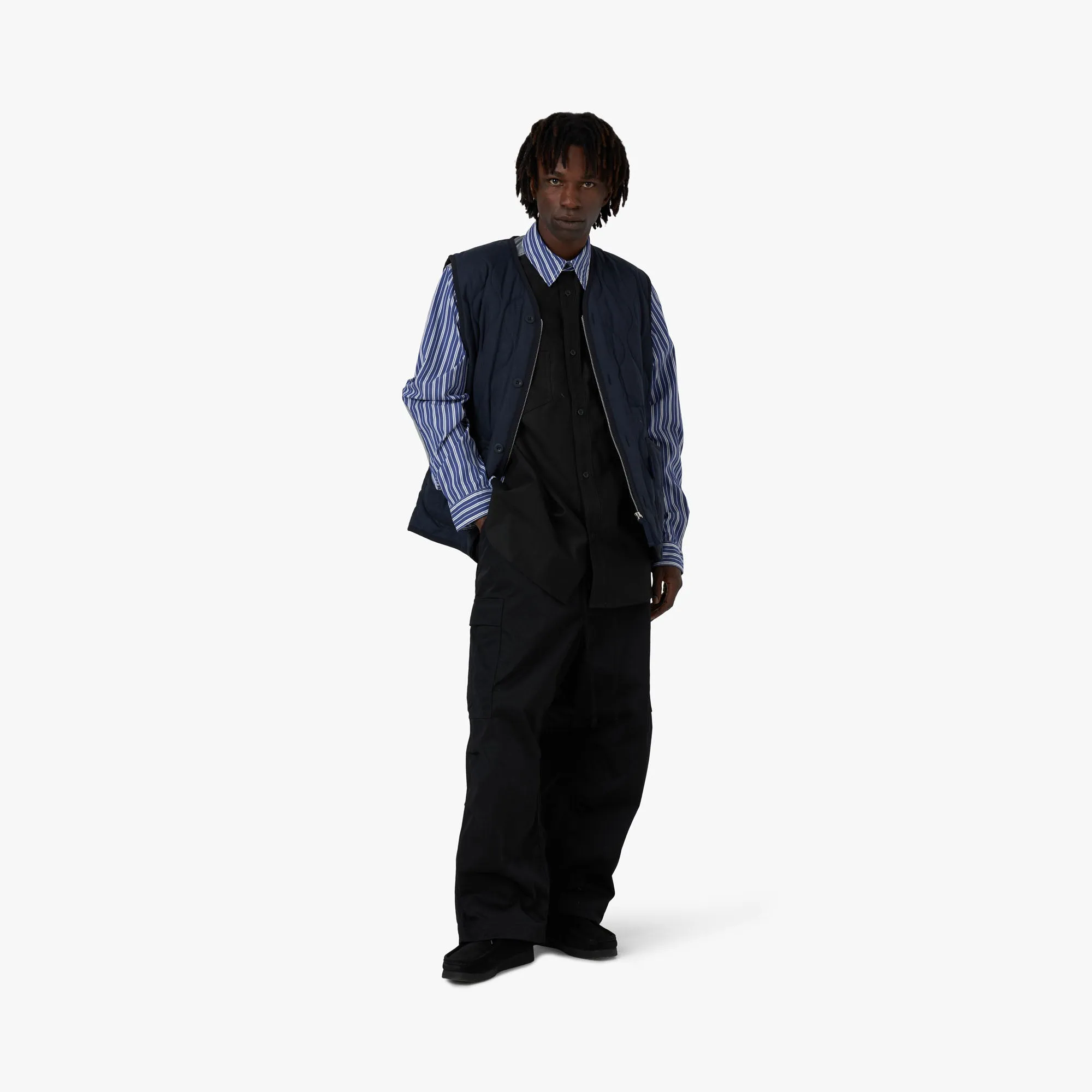 COMME des GARÇONS HOMME Herringbone Quilted Vest / Navy