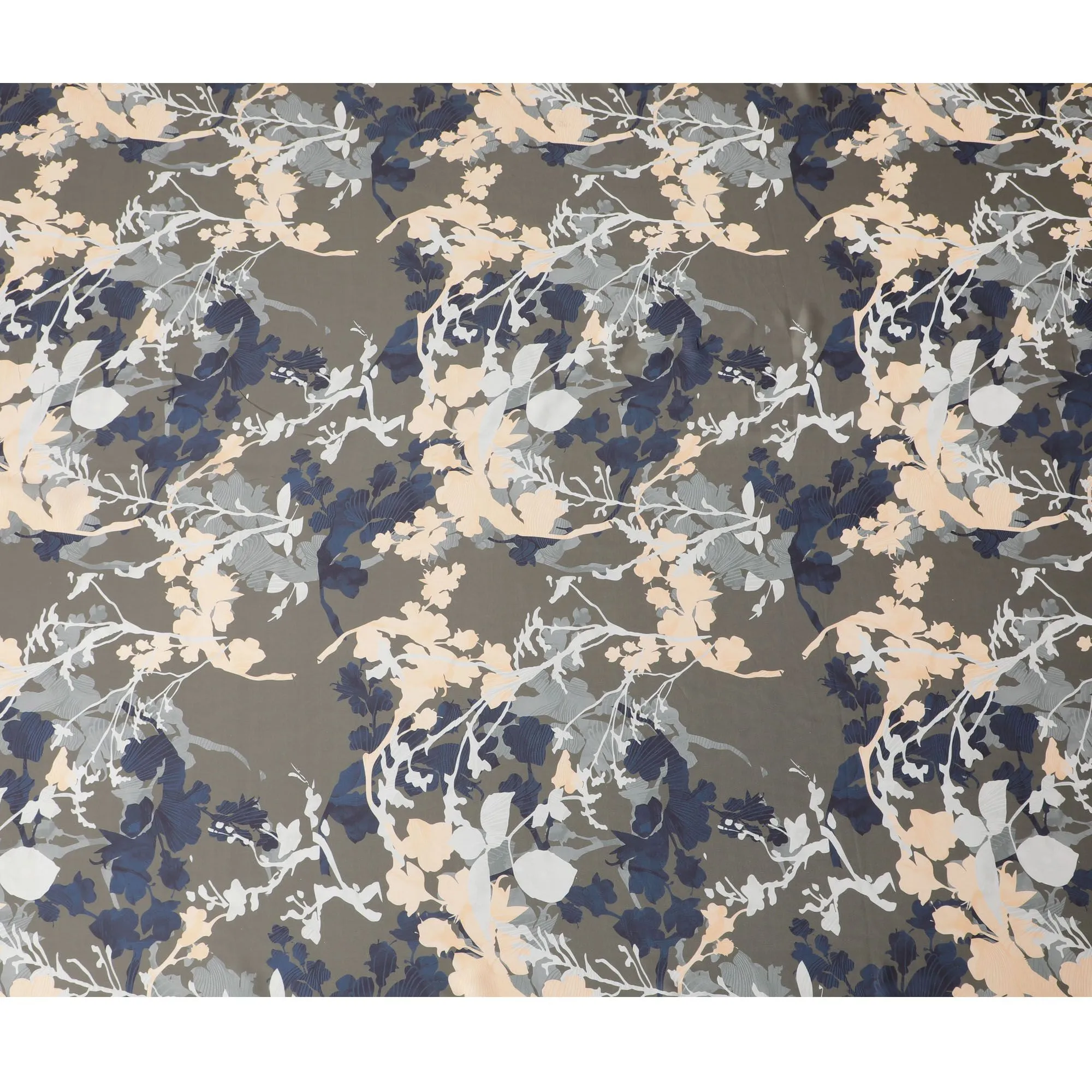 Contemporary Camo Floral Synthetic Satin Fabric - 110cm Wide-D18560