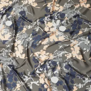 Contemporary Camo Floral Synthetic Satin Fabric - 110cm Wide-D18560