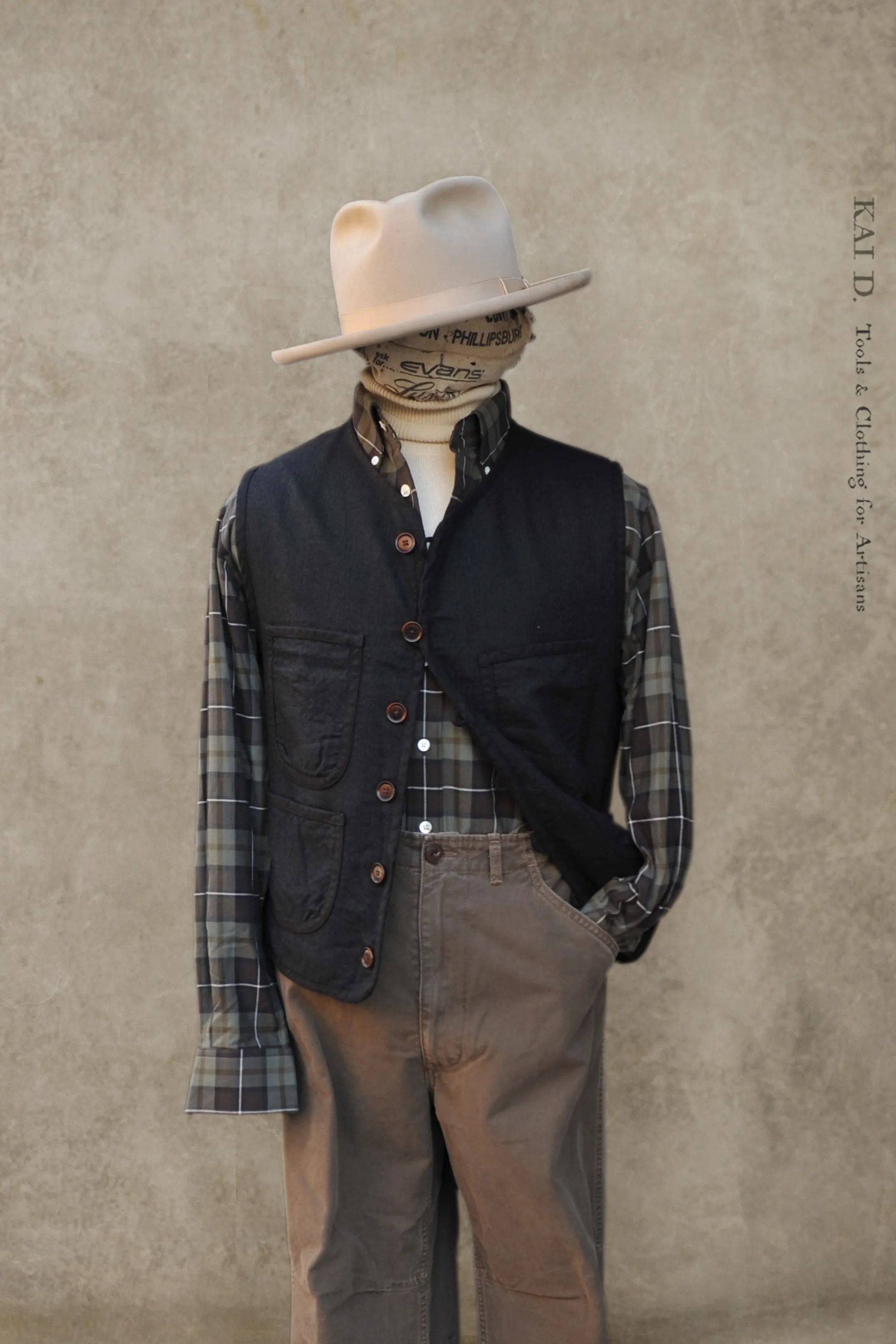 Cruiser Vest (longer version) - Boiled Wool - M, L