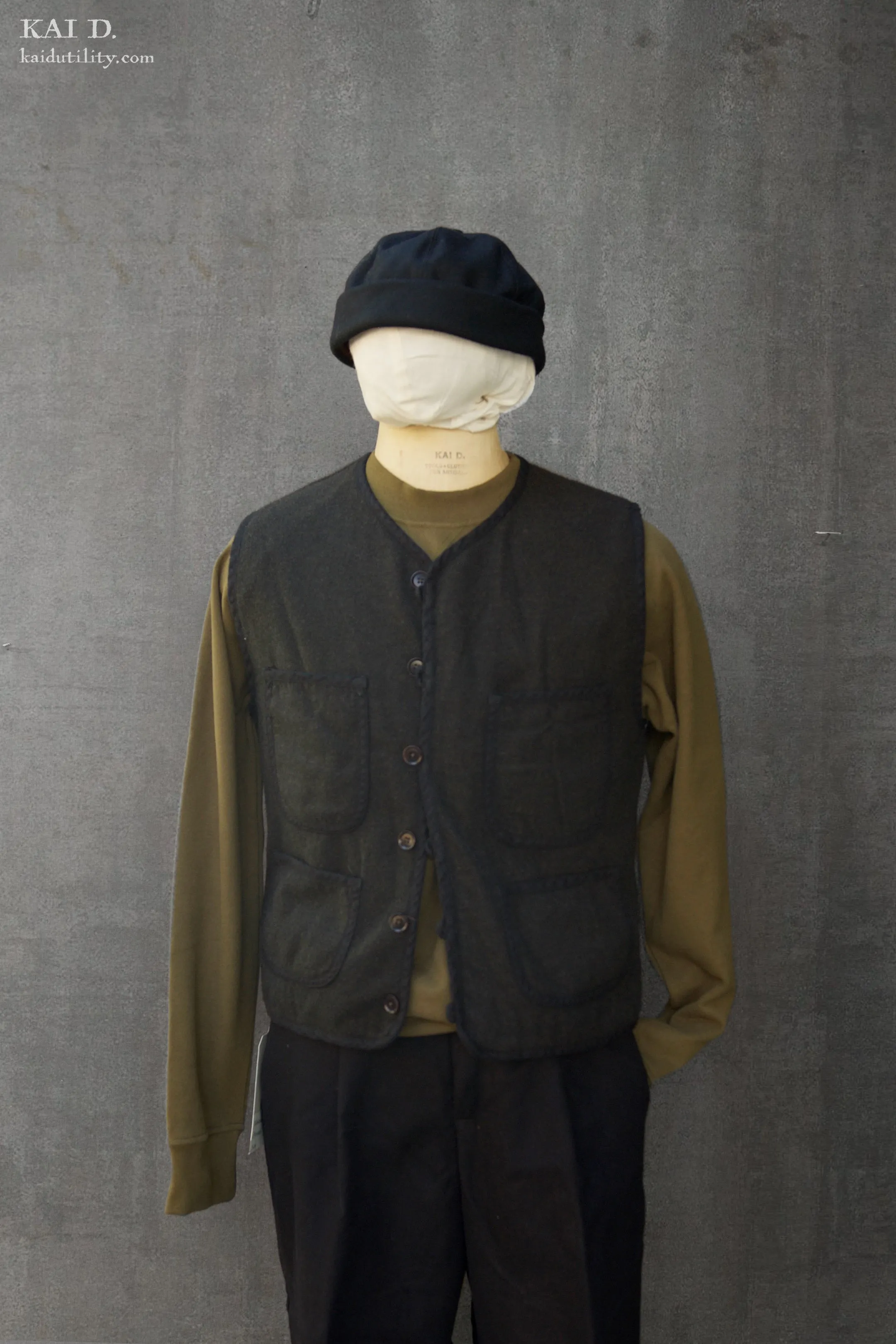 Cruiser Vest (shorter version) - Boiled Wool - L