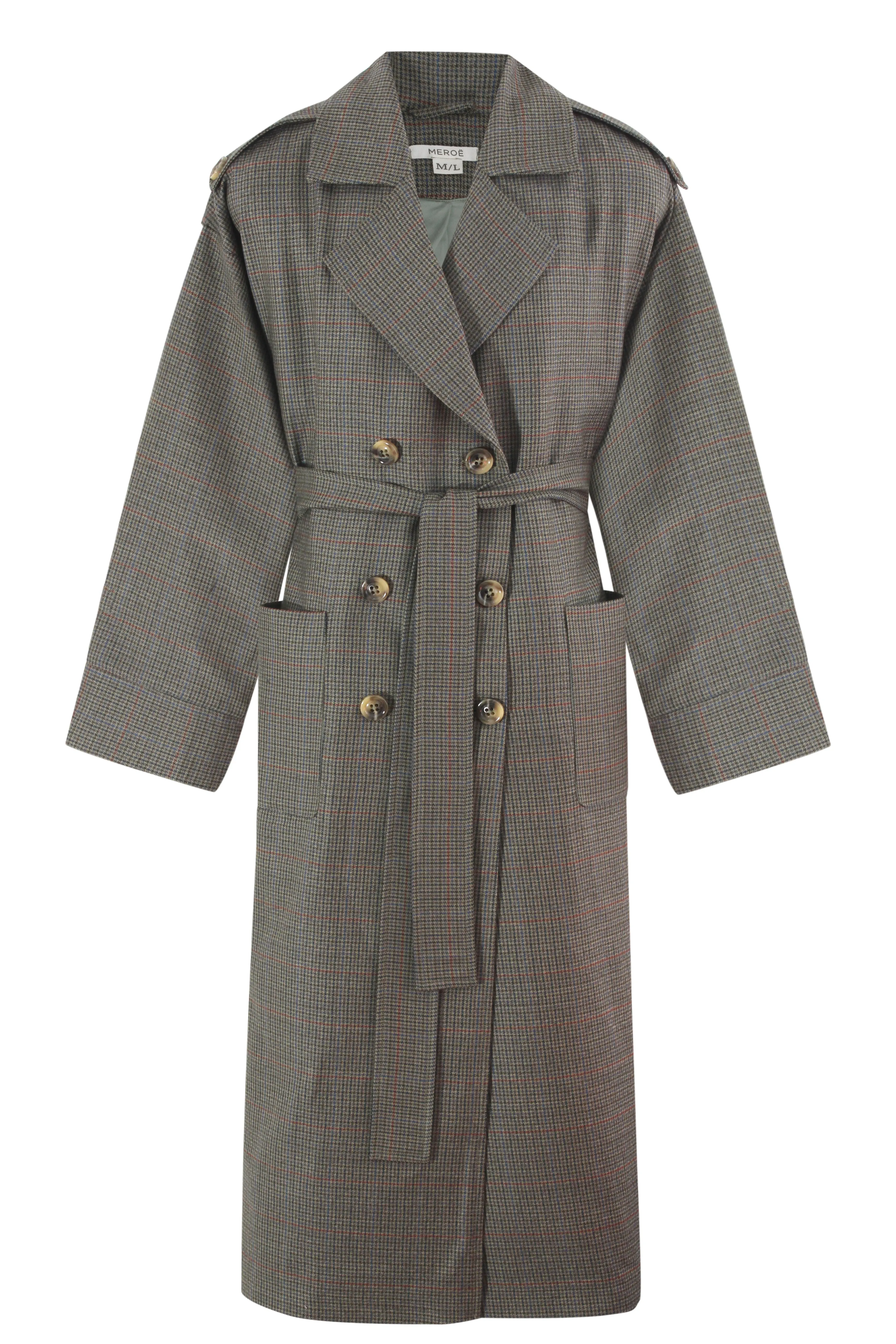 DOUBLE-BREASTED CASHMERE MERINO WOOL TRENCH COAT