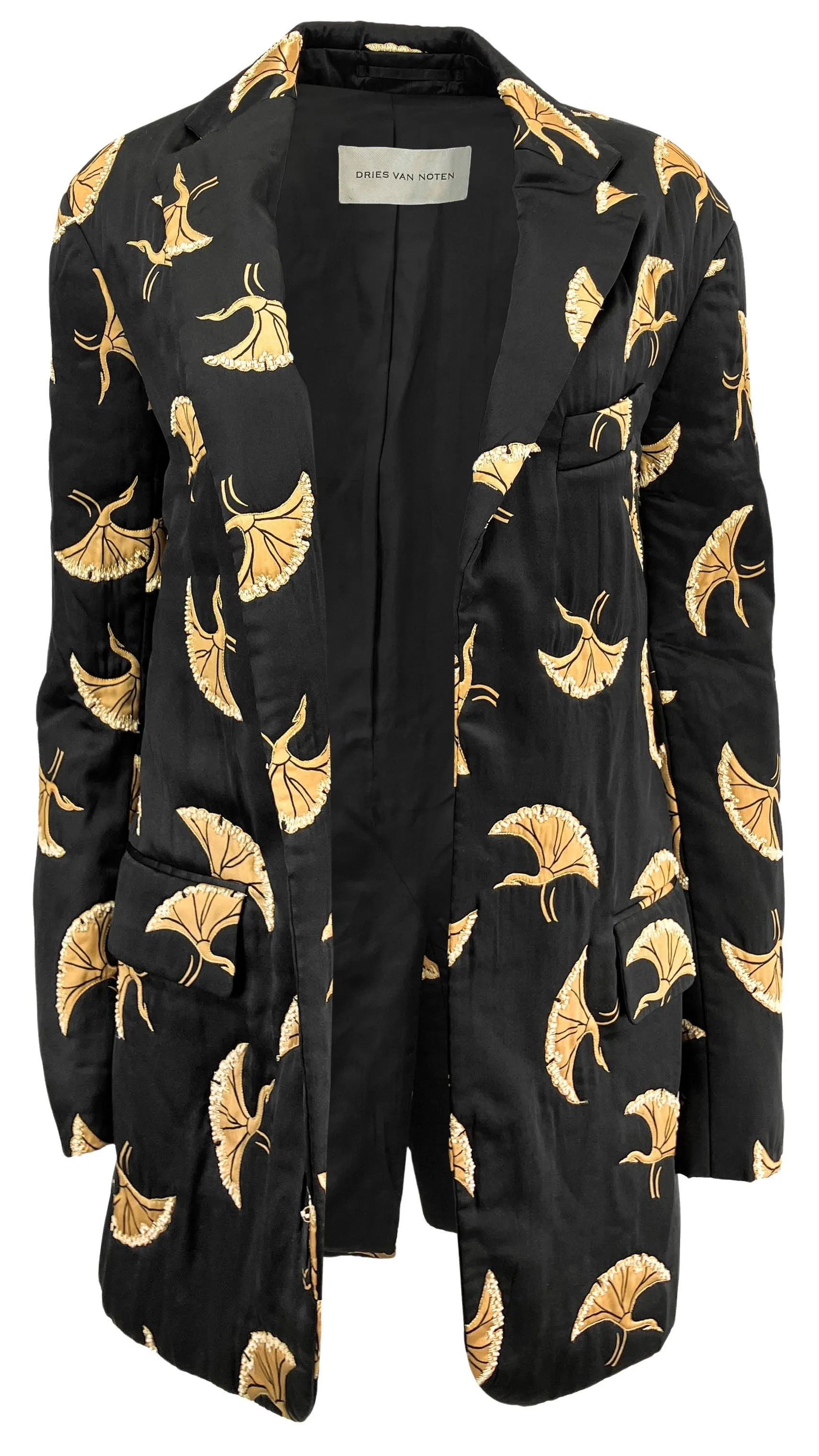 Dries Van Noten Embellished Bird Blazer in Black