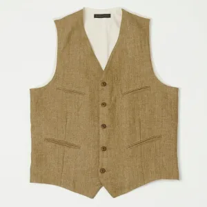 East Harbour Surplus 'Smith'  Vest - Herringbone Brown/White