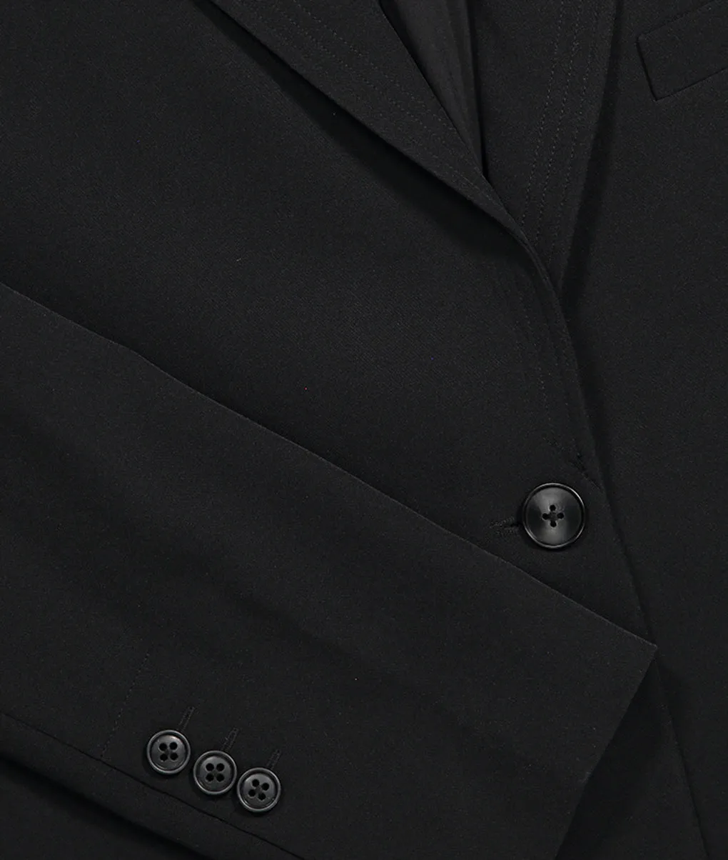 Echo Crepe Cropped Blazer - Blackout