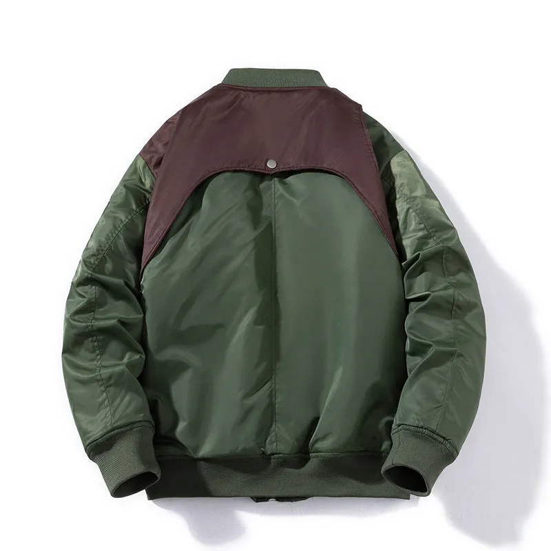 Fake Two Patchwork Parachute Jacket