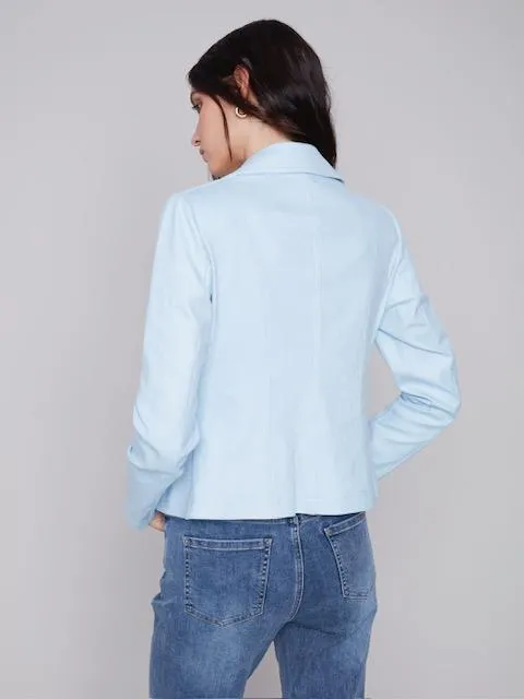 Faux Leather Motto Jacket