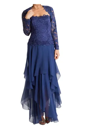 French Lace and Silk Plisse' Dress -  D659 / J602