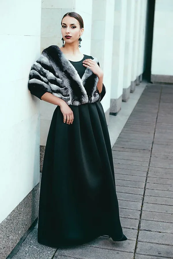 Genuine Chinchilla Fur Bolero