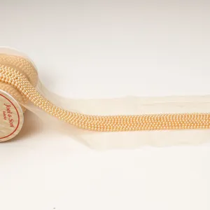 Gold Pearl Embellished Tulle Trim