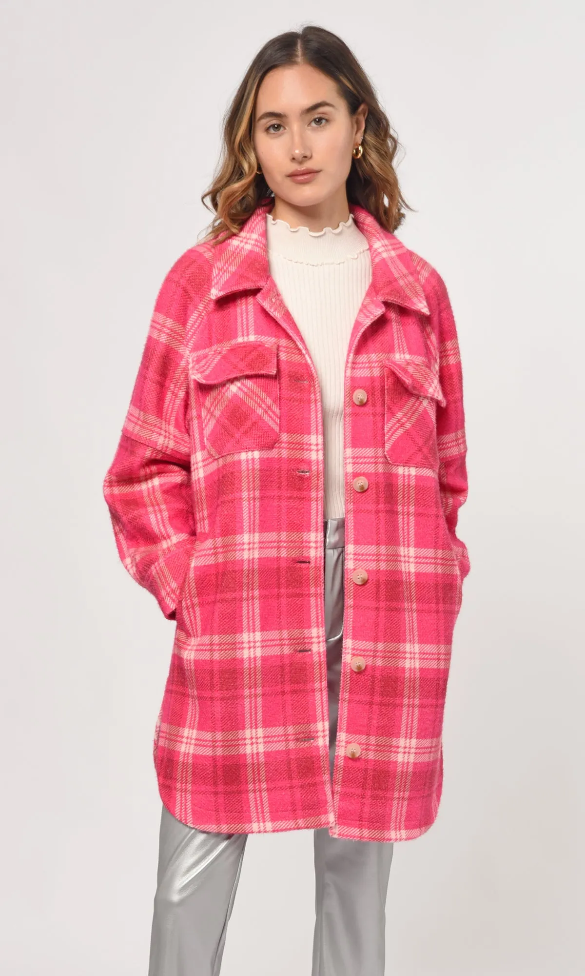 Gracey Cozy Oversized Plaid Long Shaket
