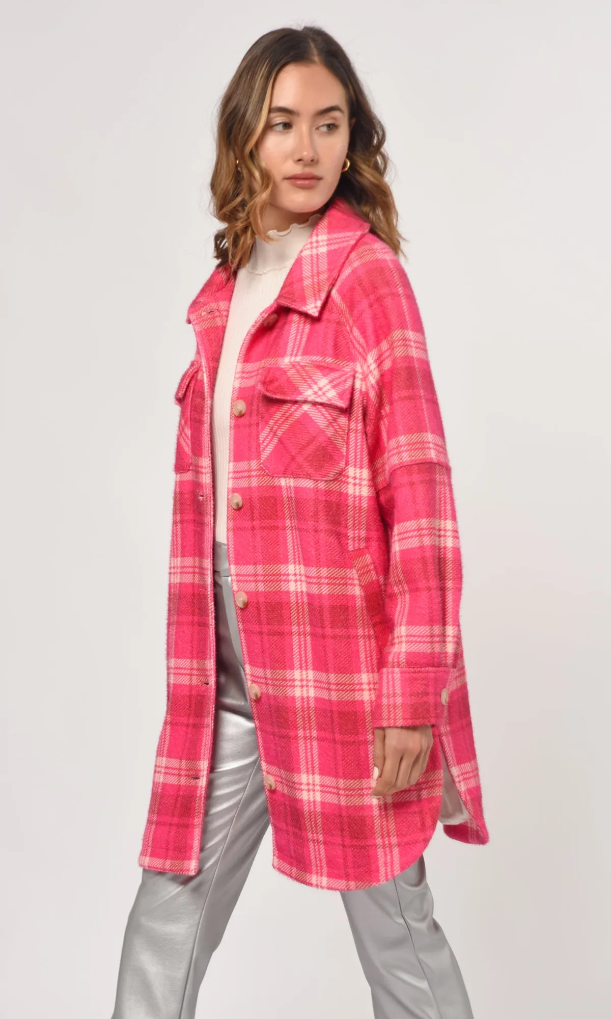 Gracey Cozy Oversized Plaid Long Shaket