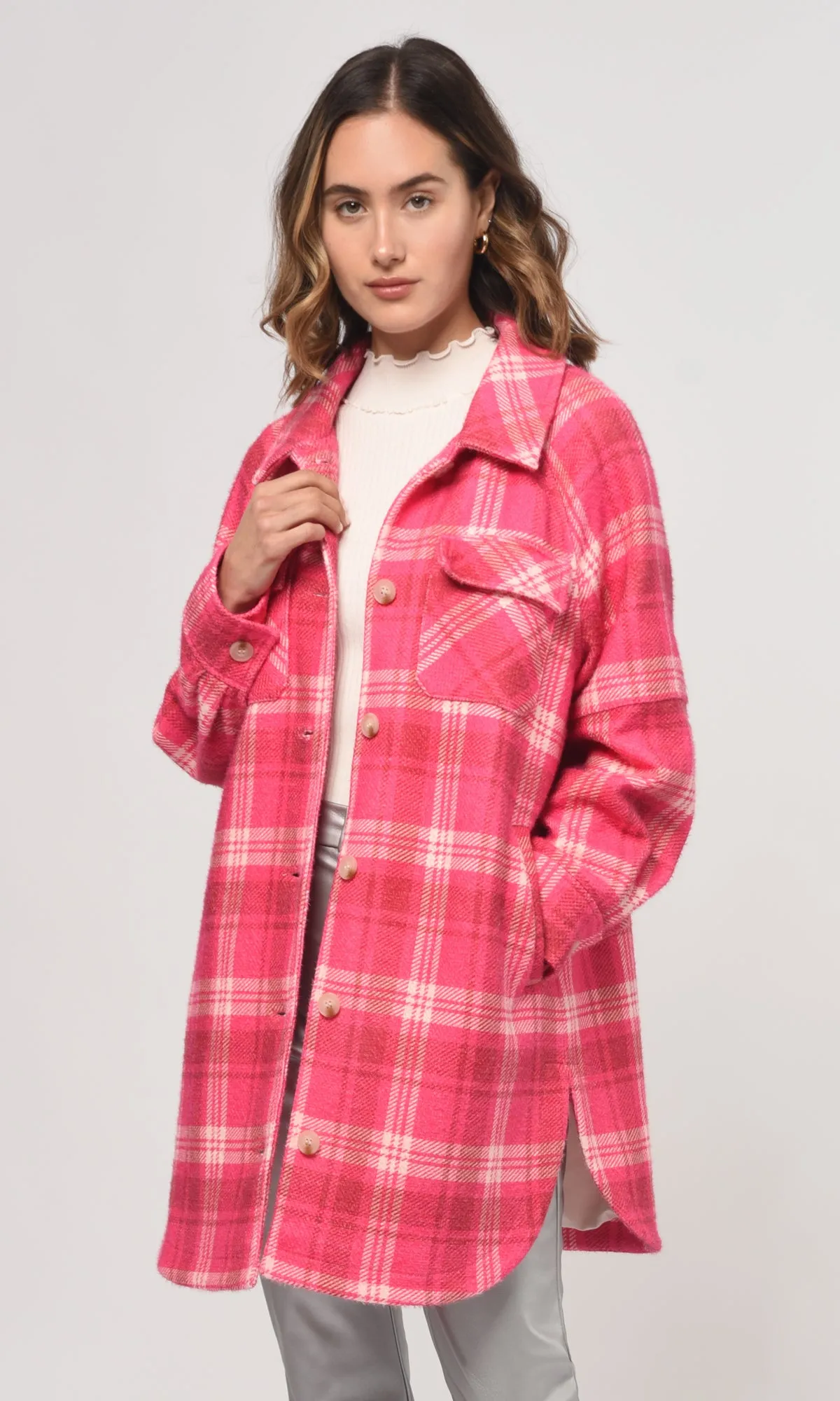 Gracey Cozy Oversized Plaid Long Shaket