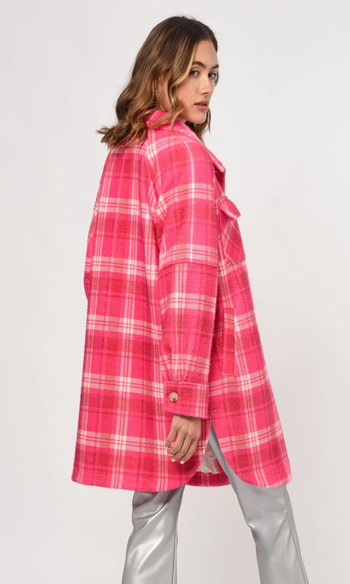 Gracey Cozy Oversized Plaid Long Shaket
