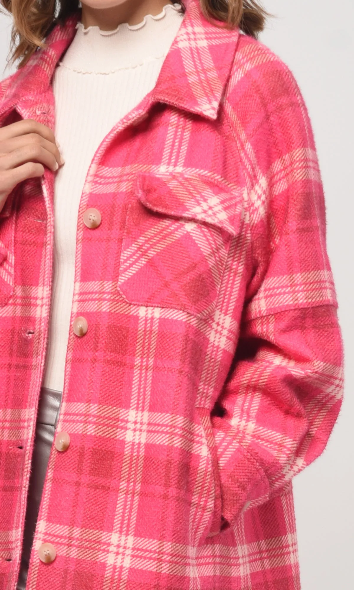 Gracey Cozy Oversized Plaid Long Shaket