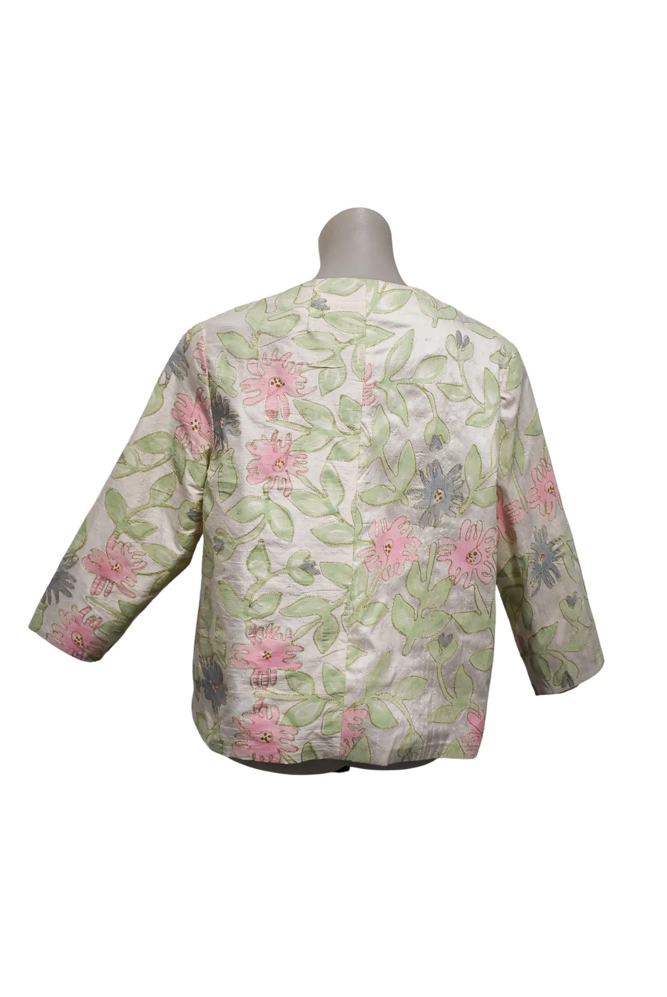 Handmade vintage flower power jacket, L