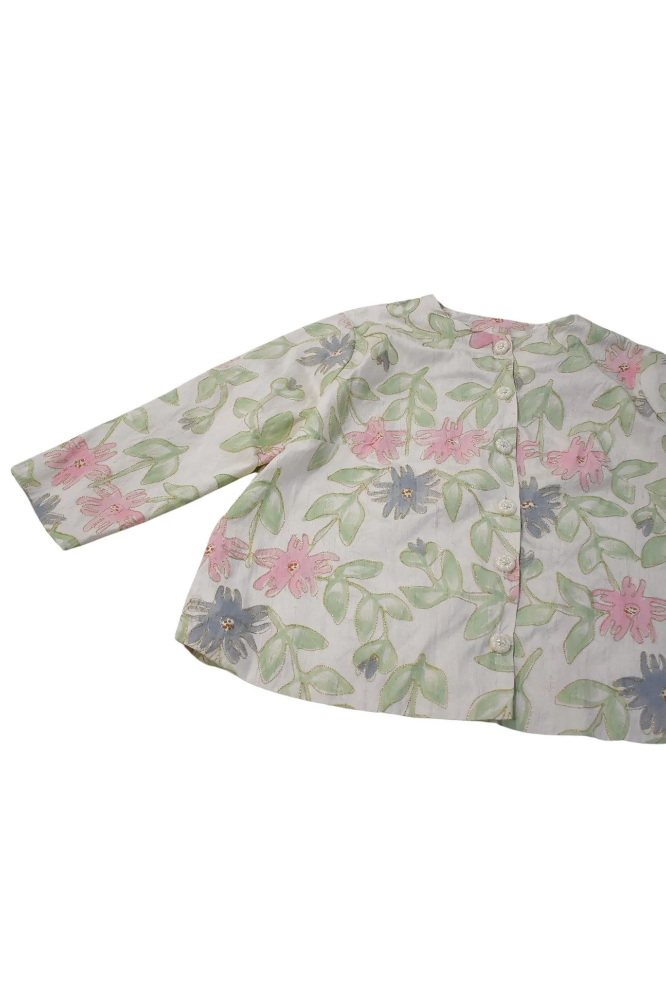 Handmade vintage flower power jacket, L