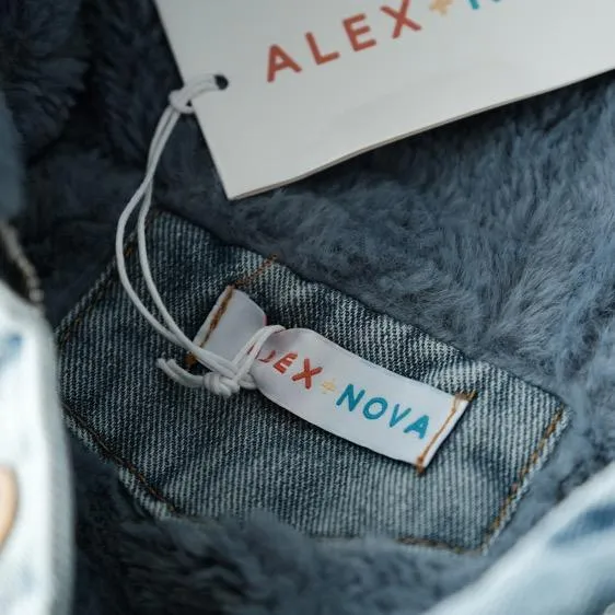 Holly Oversized Denim Fur Hooded Winter Coat Jacket