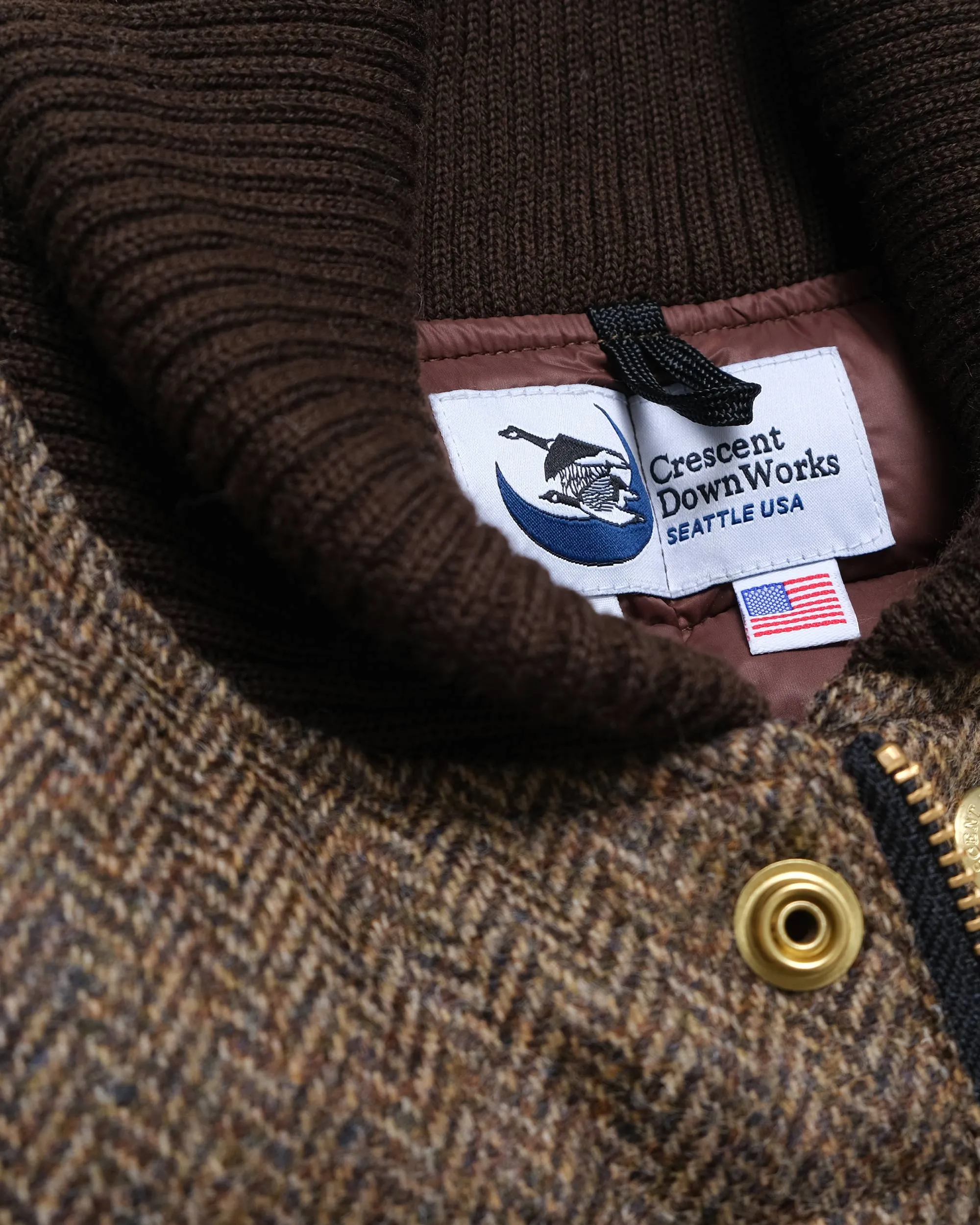 Italian Vest – Quilted Brown Herringbone Wool