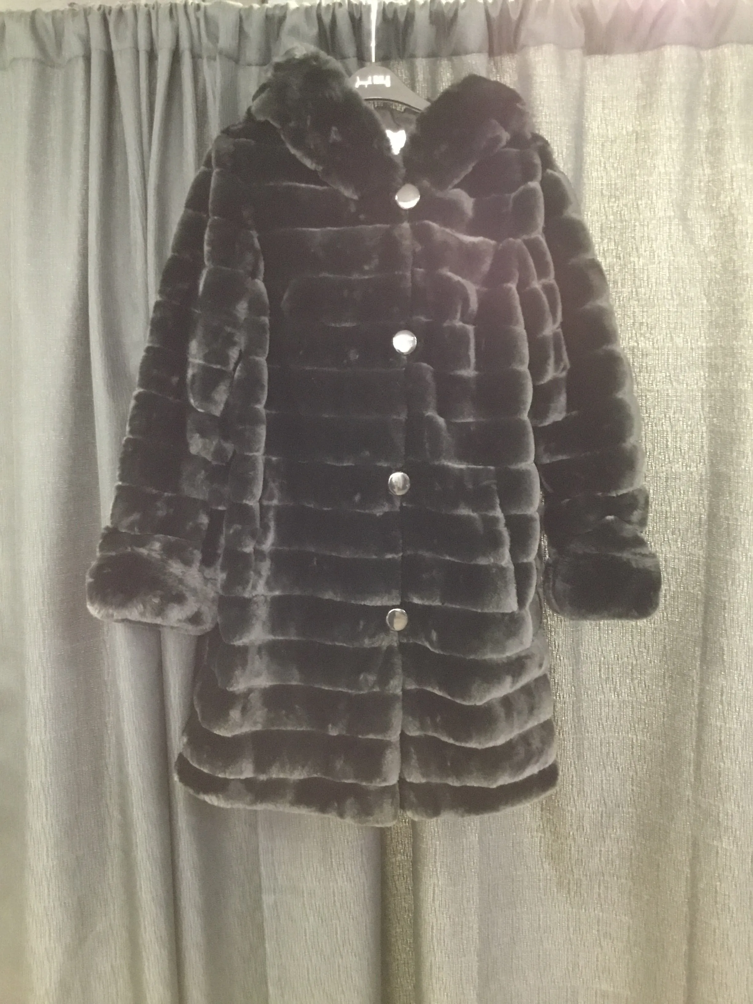 Joseph Ribkoff Faux Fur Reversible Coat Black 214913R